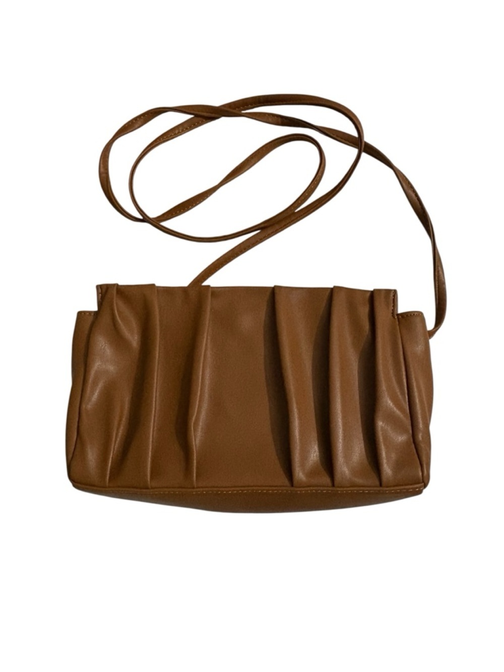 Penn. Penningtons Women's Brown Pleated Crossbody Shoulder Bag